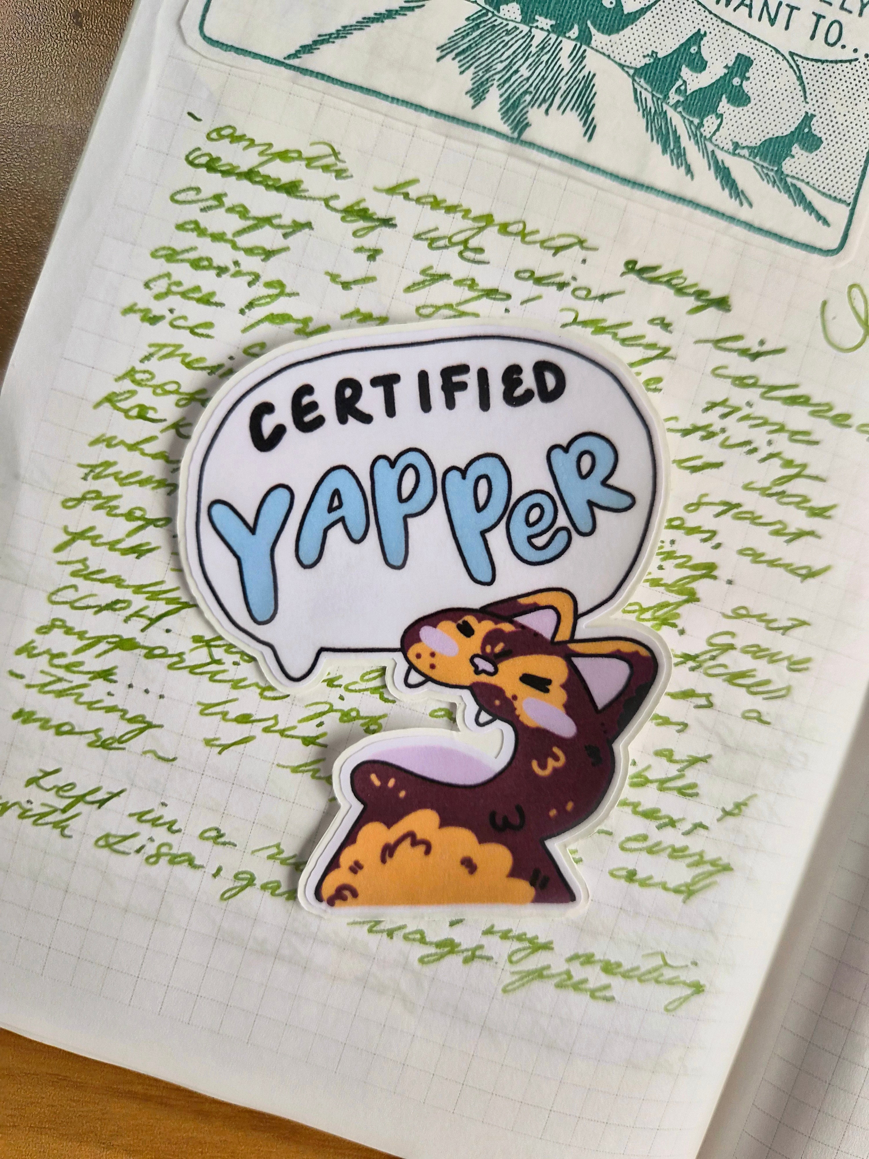 Certified Yapper Diecut Sticker